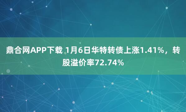 鼎合网APP下载 1月6日华特转债上涨1.41%，转股溢价率72.74%